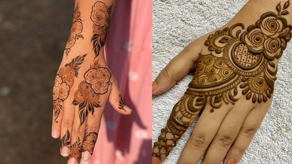 Rose Mehndi Design Back Hand