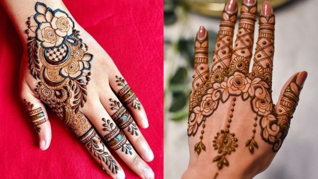 Rose Mehndi Design Back Hand
