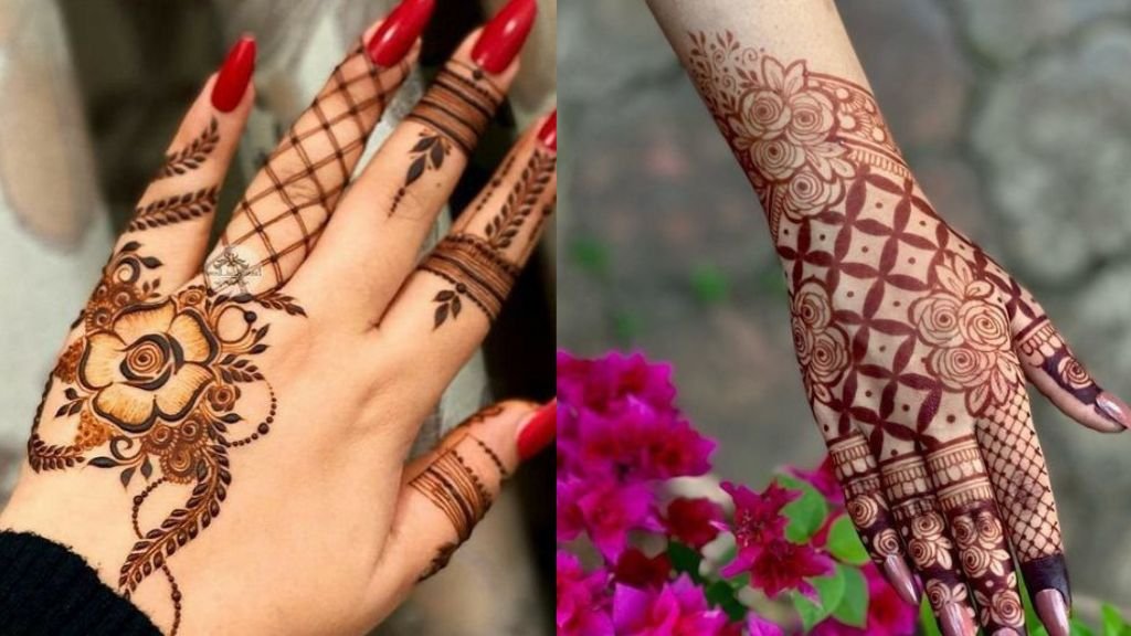 Rose Mehndi Design Back Hand