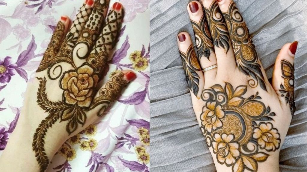 Rose Mehndi Design Back Hand
